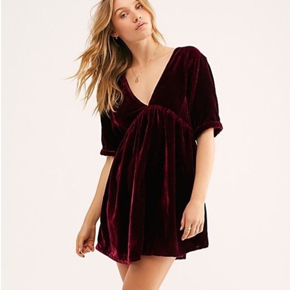 Free People Ivy Velvet Mini Dress